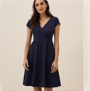 Pact Fit And Flare Crossover Dress Medium purple